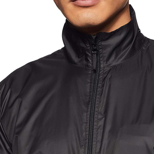 Men's Black Lightweight Bomber Jacket <b>Stand</b> Collar Zipper Closure Casual Windproof Polyester Autumn Wear - Product Image 4