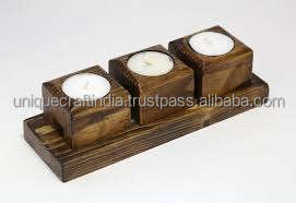 Porte-bougie en bois ContourGlow |   Support rectangulaire long pour bougies chauffe-plat |   Décoration de Noël moderne faite à la main pour la maison et cadeau - Product Image 2