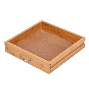 Chariot de cuisine mobile Burlywood RT avec plateau en acier inoxydable, trois tiroirs et trois paniers - Product Image 5