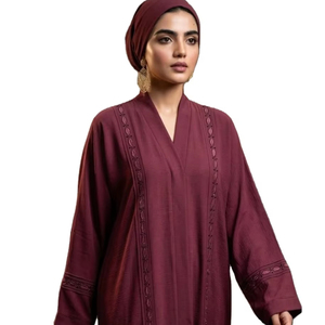 Tela coreana Zoom Nida, diseño de abaya muy hermoso con pedrería y bordados, ideal para la oficina y el uso diario 2026 - Product Image 1