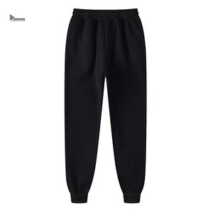 Pantalon de survêtement en coton personnalisé pour homme, taille élastique avec cordon de serrage, décontracté, mi-lourd, respirant, avec logo imprimé sur la jambe droite - Product Image 2