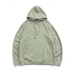 Sweat-shirt à capuche oversize pour homme, couleur unie, en molleton de coton, pull décontracté, sweat-shirt d'automne avec poche, coupe classique - Product Image 3