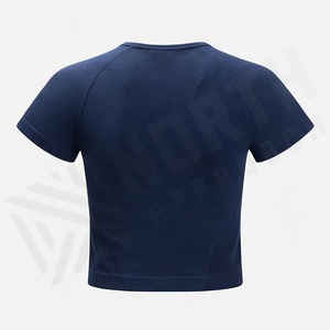 เสื้อครอปท็อปผ้าฝ้ายสีตามสั่งสำหรับผู้หญิง แห้งเร็ว เหมาะสำหรับโยคะ ออกกำลังกาย สตรีทแวร์ ฟิตเนส ยิม แอคทีฟแวร์ - Product Image 2