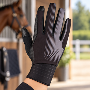 Gants d'équitation d'hiver personnalisés de haute qualité, fabriqués directement en usine, avec logo, confortables, en polyester et cuir, unisexes, avec option OEM. - Product Image 6