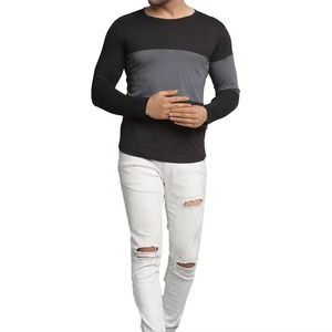 T-shirts à manches longues multi-panneaux pour hommes les plus vendus, anti-rétrécissement, haute élasticité, absorbant la transpiration, manches complètes, confortables - Product Image 2