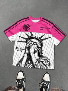 T-shirts graphiques personnalisés à manches courtes pour hommes, sérigraphiés, style streetwear, 100 % coton, coupe ample, col rond, écologiques - Product Image 2