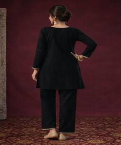 Conjunto de Top y Pantalón de Rayón Moderno con Bordado de Lentejuelas, Ropa Festiva, Precio al por Mayor, Prenda Étnica, Multicolor, Algodón de Secado Rápido - Product Image 4