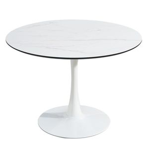 TULIP <b>Dining</b> <b>Table</b> 106cm <b>White</b> <b>Marble</b> <b>Round</b> 1pc Per Carton - Product Image 6