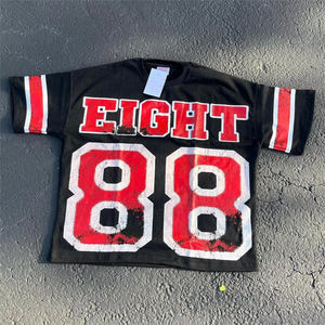 Camiseta Oversize para Hombre al por Mayor, Estilo Fútbol Vintage, 100% Algodón, Streetwear, Lavado Ácido, Estampado Digital, Logotipo Personalizado, Hip Hop - Product Image 2