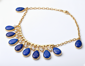 Elegante Collar de Perlas Naturales y Lapislázuli 2025, Plata de Ley 925, Chapado en Oro de 18K, Diseños de Joyería para Boda, Collar para Mujer de 16 Pulgadas - Product Image 5