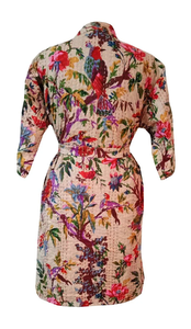 Bata Kimono con Estampado de Dibujos Animados para Mujer, Suave y Transpirable, de Algodón, para Verano, Hecha a Mano, ODM, Cuello en V, Cintura Elástica, Largo Completo - Product Image 4