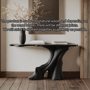 Reclaimed wood <b>black</b> <b>console</b> table rustic wooden entry way table furniture handcrafted refined wall table unique home decor - Product Image 5
