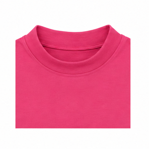Camiseta Personalizada Rosa Claro para Mujer, Cuello Redondo, Manga Corta, Corte Ajustado, Algodón Elástico Suave - Product Image 5