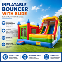 Château gonflable avec toboggan Bounce Bouncy House, installation facile, matériau PVC durable, capacité de 10 personnes