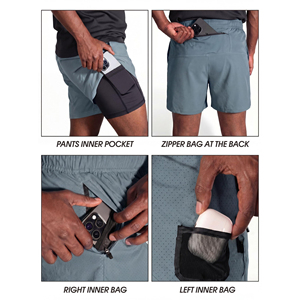 Shorts de course légers pour hommes avec tissu respirant haute performance, taille élastique, shorts de sport pour l'entraînement et le fitness - Product Image 4