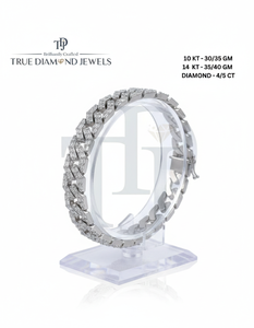 Pulsera de Cadena con Diamantes Baguette Premium, Oro de 10 y 14 Quilates, VS1 VS2, Color H-I, Joyería de Lujo con Diamantes Incrustados, Diseño Moderno - Product Image 4