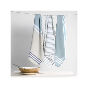 Serviettes de cuisine et de table en coton biologique 100% extra douces et absorbantes, modèle OEM ODM, couleur bleue, pour le golf - Product Image 1