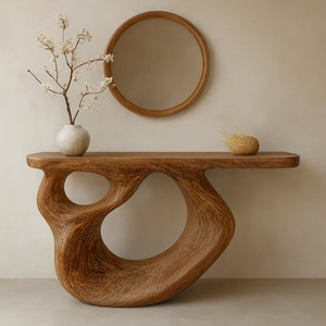 Solid <b>Wood</b> Console Furniture Custom Modern <b>Rustic</b> Console <b>Table</b> for Hotel Entryway Narrow Home Decor - Product Image 2