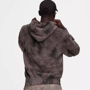 Mens <b>Brown</b> <b>Tie</b> Dye Hoodie Oversized Pullover Hooded Sweatshirt Casual Streetwear Cotton Fleece Hoodie Vintage Washed - Product Image 3