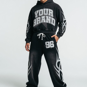 Conjunto deportivo Glory Custom Screen Print de primera calidad, sudadera con capucha extragrande y pantalones deportivos para ropa urbana unisex. - Product Image 2