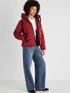 Chaqueta Acolchada para Mujer, con Capucha, Manga Larga, Color Sólido, para Invierno, Relleno de Poliéster, Cierre de Cremallera Gruesa - Product Image 4