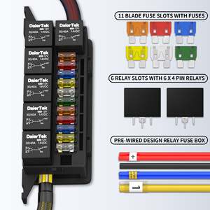 Nouvelle boîte à fusibles pré-câblée automobile 11 voies 12V avec 6 relais et 11 fusibles ATC/ATO pour la protection du système électrique de la voiture - Product Image 2