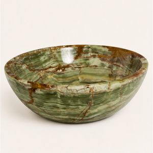 Bol en onyx vert naturel vintage, bol en pierre de marbre poli, bol rond pour comptoir, bol de service pour hôtel, maison, cuisine, accessoire - Product Image 5