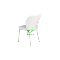 Ensemble de chaises de salle à manger de luxe haut de gamme rondes blanches et bleu clair pour restaurant