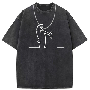 Wholesale Heavyweight Oversized Acid Washed T-<b>shirts</b> High Quality <b>Y2K</b> Men's Clothing Streetwear Cotton Graphic T-<b>shirts</b> for Men - Product Image 6
