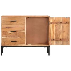 Buffet en bois d'acacia massif avec armoires de salon en fer thermolaqué - Product Image 4