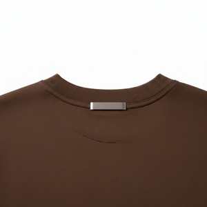 Camiseta Oversize de Cuello Redondo Color Marrón con Logotipo Frontal, Transpirable, de Poliéster/Algodón para Hombre - Product Image 3
