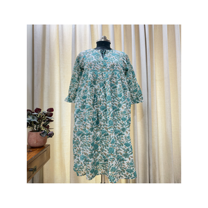 Vestido Largo Floral de Verano Hecho a Mano de Algodón para Bodas y Festivales, Diseño Exclusivo, Estampado Artesanal, Túnica Boho, Venta al por Mayor Directa de Fabricante - Product Image 4