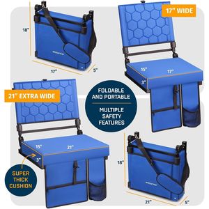Sedile Pieghevole Reclinabile da Stadio con Supporto per la Schiena per Gradinate - Product Image 5