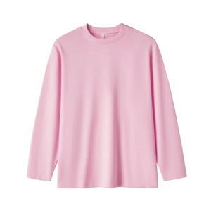 เสื้อยืดคอกลมแขนยาวผู้ชาย ทรงปกติ สีชมพูล้วน สำหรับใส่ลำลอง - Product Image 1