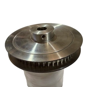 STAINLESS STEEL SS316L TIMING PULLEY 56TEETH 5M HTD 10MM BELT WIDTHWITH FLANGE D CUT <b>BORE</b> FOR NON SLIP SHAFT LCKING OEM SUPPLY - Product Image 1
