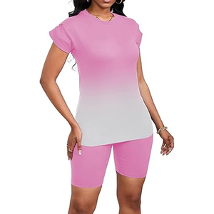 Women Solid Color Oversized Tee and Biker Shorts <b>Set</b> Fashion Casual Lounge Wear Two Piece Clothing - Product Image 2