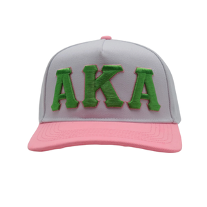 หมวกแก๊ป AKA Letters สีเทาชมพู ปักลาย ปรับขนาดได้ ปีกแบน หมวกเบสบอล ยูนิเซ็กส์ แฟชั่นลำลอง - Product Image 1