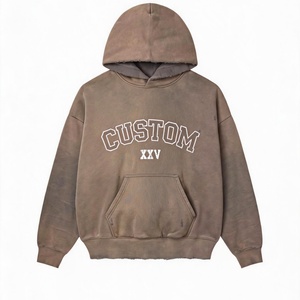 Sudadera con Capucha Personalizada con Pedrería, 100% Algodón, Tejido de Felpa, Logotipo Frontal, Unisex, Color Sólido, Invierno, Corte Holgado, Bolsillos Grandes, Transpirable, Antiencogimiento - Product Image 3