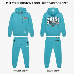 ชุดวอร์มผู้ชาย ZAINI 350 กรัม ผ้าฝ้ายฟลีซ สีส้มไหม้ สไตล์สตรีทแวร์สำหรับฤดูหนาว เสื้อฮู้ดดี้ระบายอากาศได้ดี กางเกงจ็อกเกอร์ พร้อมปักลายเชนิลล์ตามสั่ง - Product Image 1
