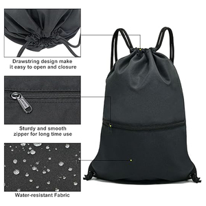 SHAGHAF SPORTS WEAR Custom Blue Microfiber Drawstring <b>Backpack</b> for Men Women | Waterproof Sports Gym Bag | Lightweight Travel - Product Image 3