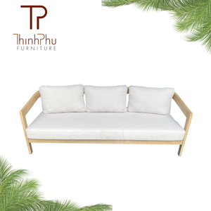 All-Weather Upholstered Cooling <b>Sofa</b> Set Acacia Convertible Indoor Outdoor Living Room Patio Furniture for Hotel Use - Product Image 1