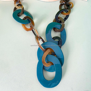 สร้อยคอโซ่พร้อมจี้จบการศึกษาเครื่องประดับเขาควายสร้อยคอ Boho สร้อยคอเรขาคณิตโซ่แตร - Product Image 2