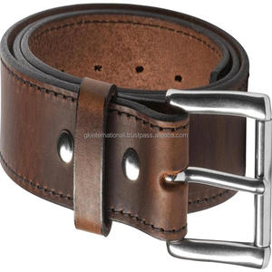 Cinturón informal de cuero de primera calidad negro y marrón de una sola capa hecho a mano duradero para hombres con hebilla de cromo de un solo pin de lujo - Product Image 5