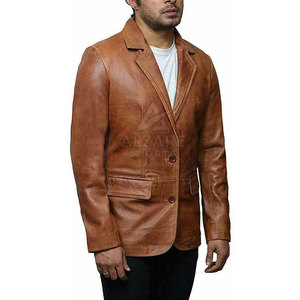 Blazer de Cuero Formal Premium con Superficie Lisa y Estilo Profesional para Hombre - Product Image 4