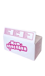 Customized Logo 3-Layer Folding Corrugated Ice Cream Packaging Boxes White Pink Rectangle Shape Slotted 2mm <b>Thick</b> UV Recycled - Product Image 2