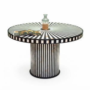 Table basse de luxe vert sarcelle avec incrustations osseuses, motif floral, pour salon, taille personnalisée, meuble indien en résine et bois, en promotion - Product Image 2