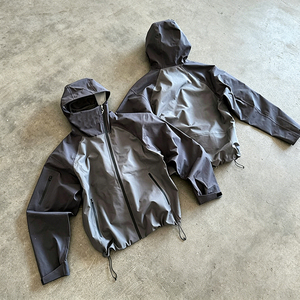 Manufacturer Custom Color Block <b>Patchwork</b> Camouflage Outdoors Polyester Windbreaker Zipper Track <b>Jacket</b> with Hood Men - Product Image 5