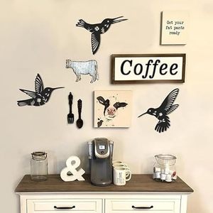 Décoration murale en métal Colibri, découpe laser, motif floral, décoration moderne pour la maison, forme irrégulière, pièce unique faite à la main - Product Image 5