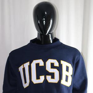 Sudadera UCSB Azul Marino con Cuello Alto, 100% Algodón, Apliques Bordados, Forro Polar Ecológico, Secado Rápido, Transpirable, Unisex - Product Image 3