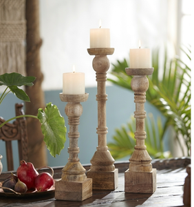 Premium Handmade Mango Wood Round Multipurpose Candle <b>Stand</b> for Home Decor Tabletop Centerpiece Pillar <b>Tea</b> Light Candles - Product Image 3